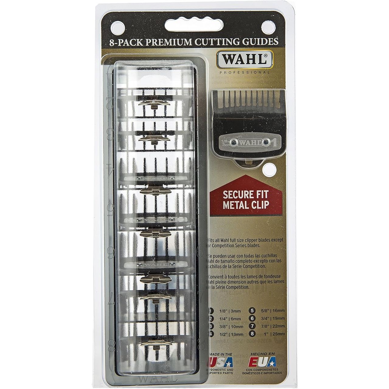 Wahl Premium Cutting Guide Combs 8 Pack