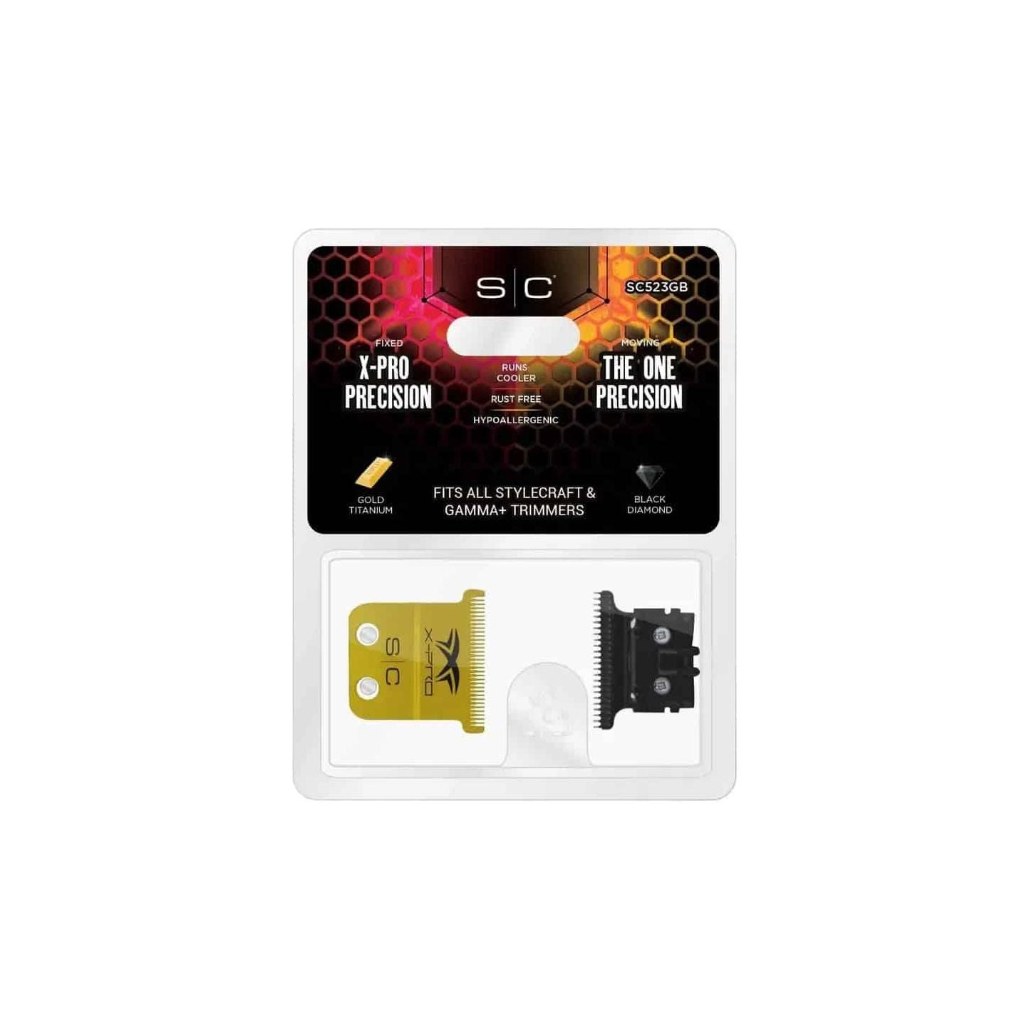 StyleCraft Fixed X-Pro Precision Gold Trimmer Blade with DLC “The One” Deep Tooth Cutter