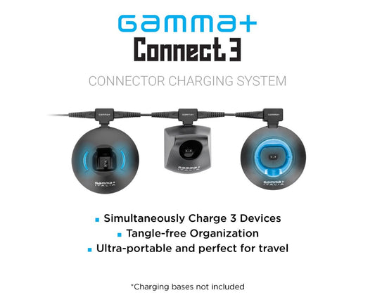 Gamma+ Barberhood Connect 3 Charging System w/ 2 Expansion Cords & Adapter